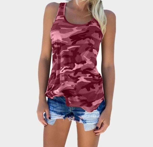 Camouflage T-Shirts Tank Tops 2019 New Summe S-5XL Womens Sleeveless Camo T Shirt Tees Tanktops Brand Clothing - foodandtravelers