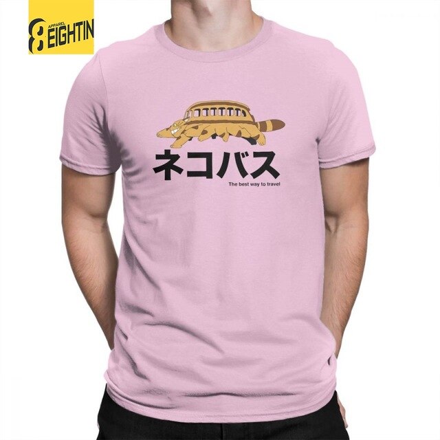 My Neighbor Totoro Catbus T Shirts Travel New Mens Short Sleeve Crew Neck AwesomeTee Shirts 100% Cotton T-Shirts Miyazaki Hayao - foodandtravelers