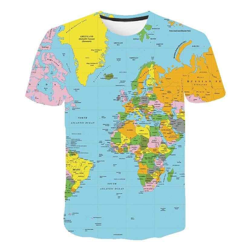 2019 new style Map Print t shirt Travel tshirt Men t-shirt 3D Top Tee Funny Short Sleeve Shirt 6XL Streetwear plus size PINSHUN - foodandtravelers