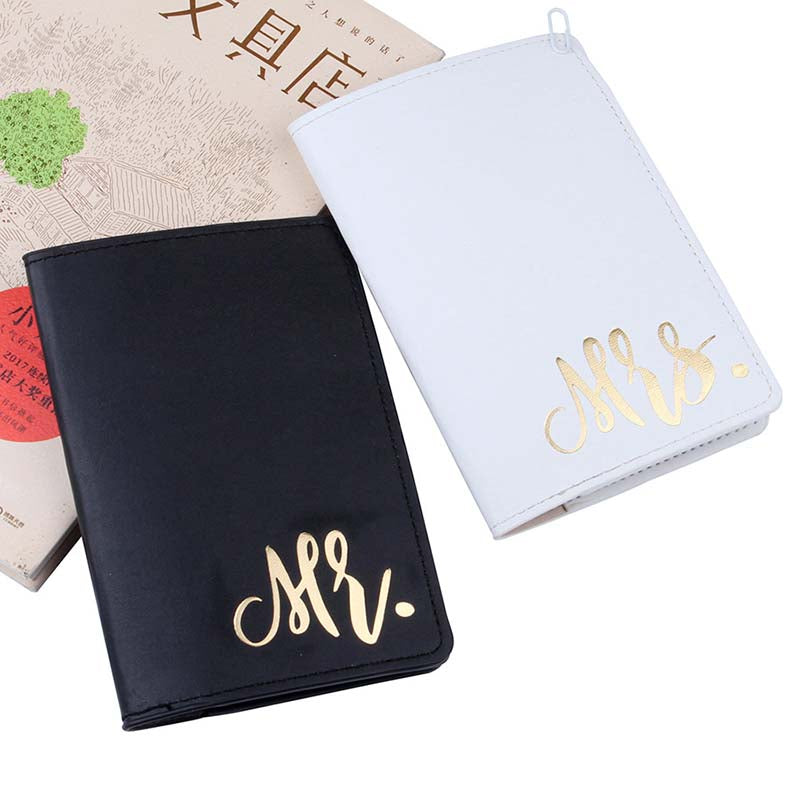 Mr&Mrs Travel Passport Cover Wallet Purse Women Men Travel Credit Card Holder Travel ID Document Passport Holder Bag Pouch Case - foodandtravelers