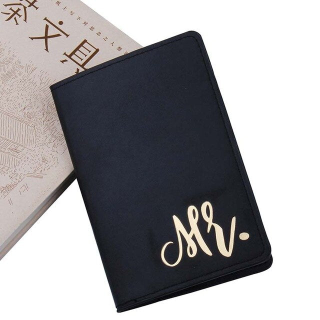 Mr&Mrs Travel Passport Cover Wallet Purse Women Men Travel Credit Card Holder Travel ID Document Passport Holder Bag Pouch Case - foodandtravelers