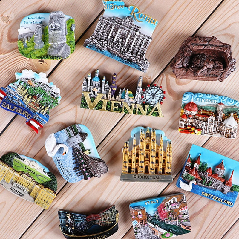 Magnetic refrigerator magnets Italy Switzerland Chile Austria European  countries Tourist attractions souvenir Home decoration - foodandtravelers