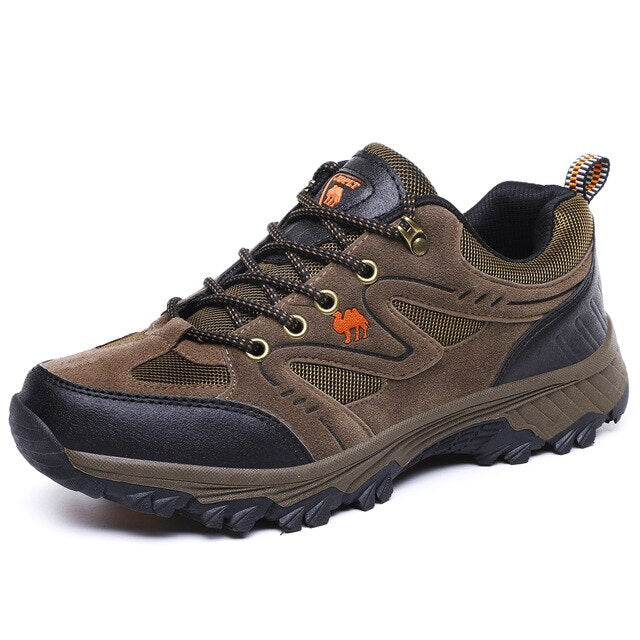 LION SCREAM Men Hiking Shoes Climb Original Cow Leather Air Mesh Breathable Trip Durable Trekking Adventure 7 Colors Sneakers 47 - foodandtravelers