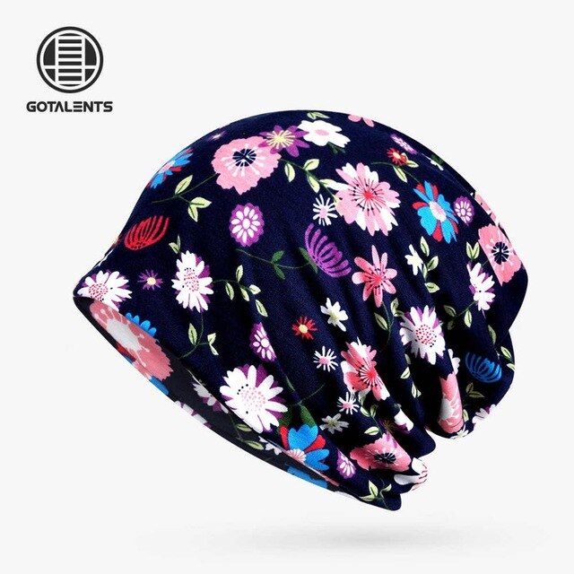 Beanies Cap Scarf Simple Style Printed Sunshade Breathable Elastic Cotton Hat Neck Warmer Shopping Hiking Travel Headwear - foodandtravelers