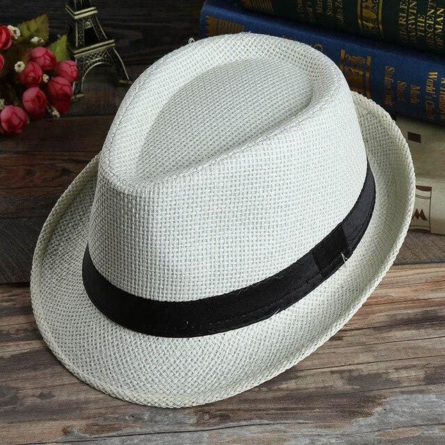 Women Men Jazz Straw Hat Fashion Unisex Cowboy Casual Gangster Cap Male Female Panama Travel Sun Summer Beach Hats CP0177