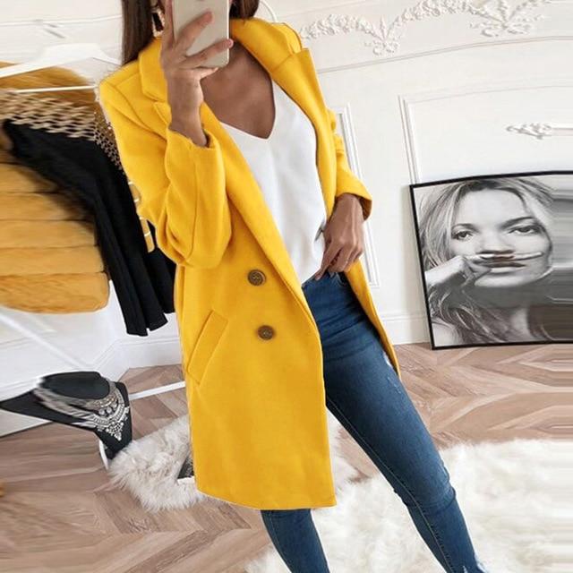 2019 new Overcoats 2019 Autumn Winter Long Sleeve Lapel sweater Women Plus Size XXXL Casual Oversize Outwear Jackets Coat -85 - foodandtravelers