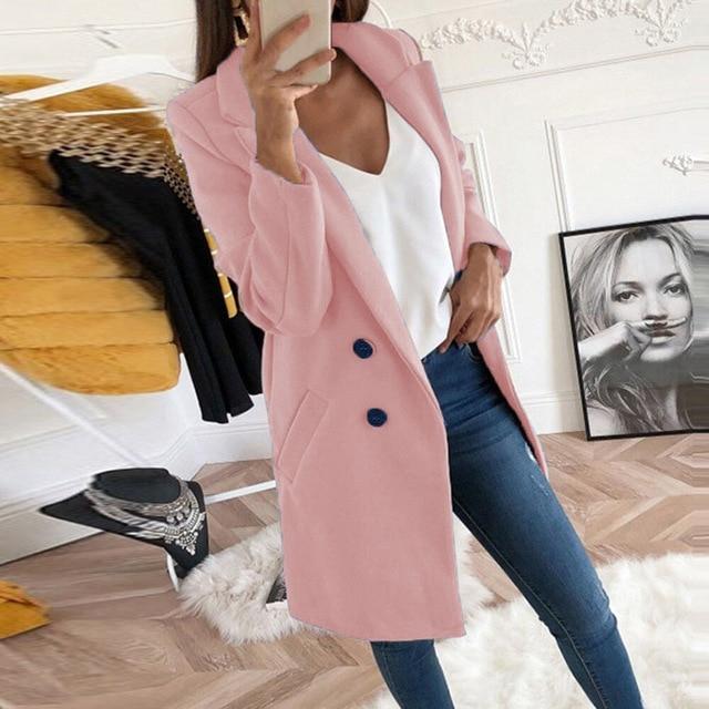 2019 new Overcoats 2019 Autumn Winter Long Sleeve Lapel sweater Women Plus Size XXXL Casual Oversize Outwear Jackets Coat -85 - foodandtravelers