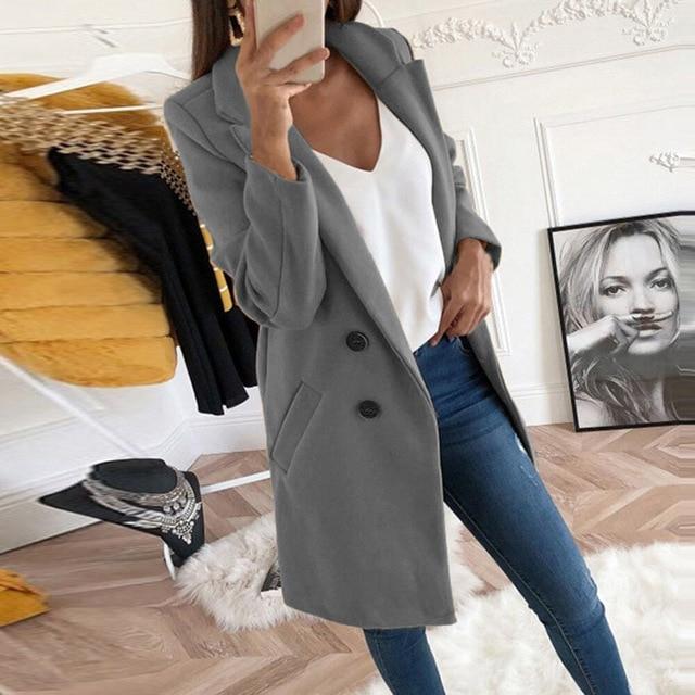 2019 new Overcoats 2019 Autumn Winter Long Sleeve Lapel sweater Women Plus Size XXXL Casual Oversize Outwear Jackets Coat -85 - foodandtravelers