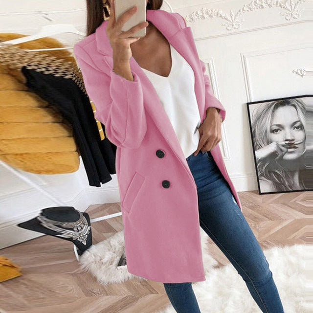 2019 new Overcoats 2019 Autumn Winter Long Sleeve Lapel sweater Women Plus Size XXXL Casual Oversize Outwear Jackets Coat -85 - foodandtravelers