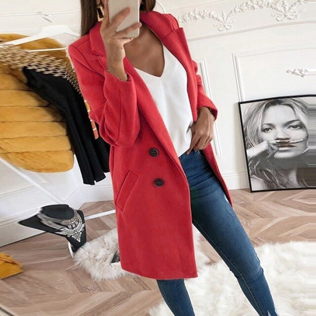 2019 new Overcoats 2019 Autumn Winter Long Sleeve Lapel sweater Women Plus Size XXXL Casual Oversize Outwear Jackets Coat -85 - foodandtravelers