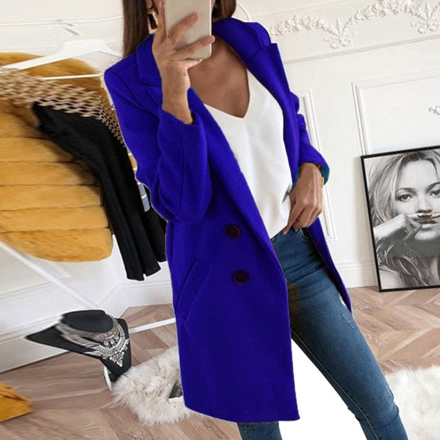 2019 new Overcoats 2019 Autumn Winter Long Sleeve Lapel sweater Women Plus Size XXXL Casual Oversize Outwear Jackets Coat -85 - foodandtravelers