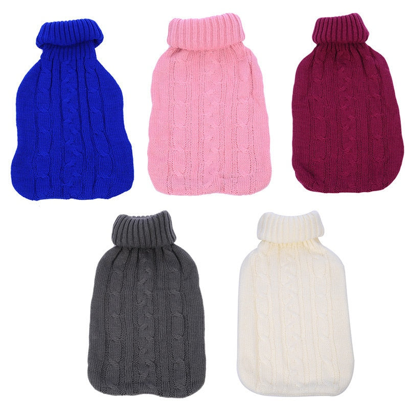 Portable 2000ml Hot Water Bottles Bag Cover Knitted Winter Warm Hand Warmer Water Bag Covers Clothes - foodandtravelers