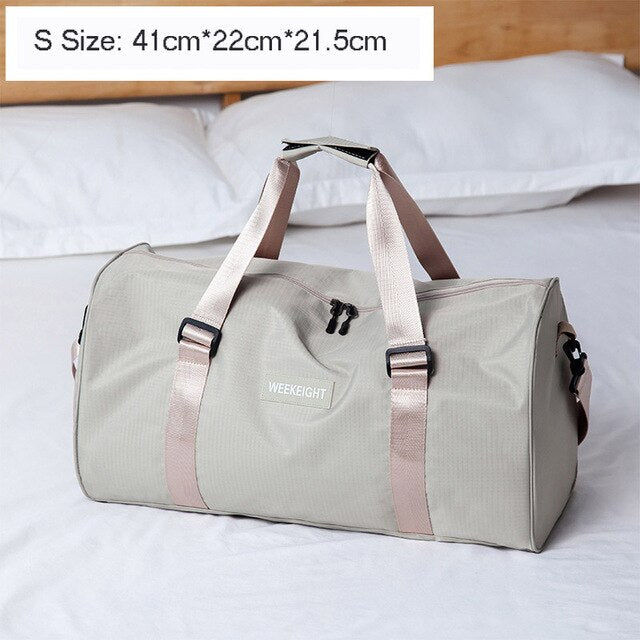 Large Capacity Women's Travel Bag Foldable Men's Trip Duffle Bag Waterproof Oxford Cloth Luggage Handbag Shoulder Crossbody Tote - foodandtravelers