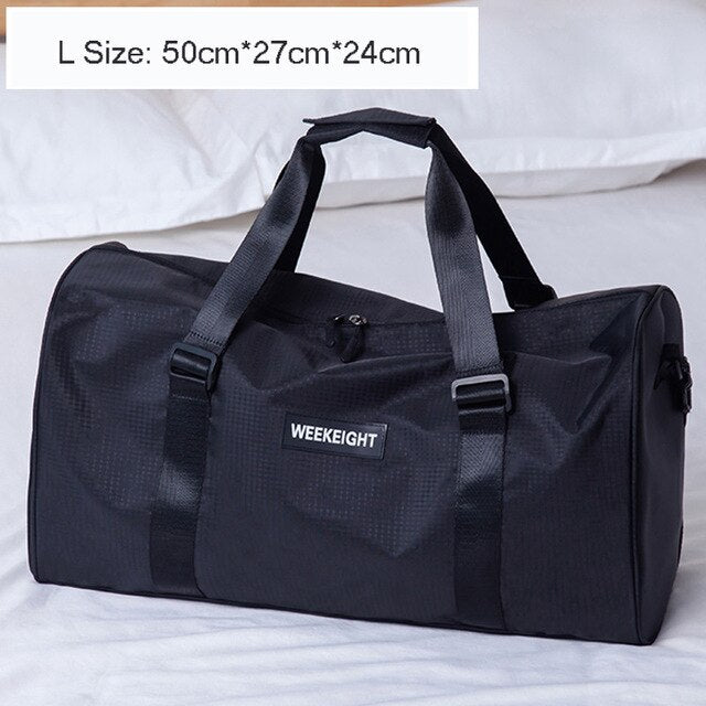 Large Capacity Women's Travel Bag Foldable Men's Trip Duffle Bag Waterproof Oxford Cloth Luggage Handbag Shoulder Crossbody Tote - foodandtravelers