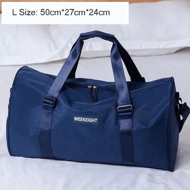 Large Capacity Women's Travel Bag Foldable Men's Trip Duffle Bag Waterproof Oxford Cloth Luggage Handbag Shoulder Crossbody Tote - foodandtravelers