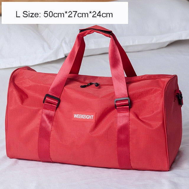 Large Capacity Women's Travel Bag Foldable Men's Trip Duffle Bag Waterproof Oxford Cloth Luggage Handbag Shoulder Crossbody Tote - foodandtravelers