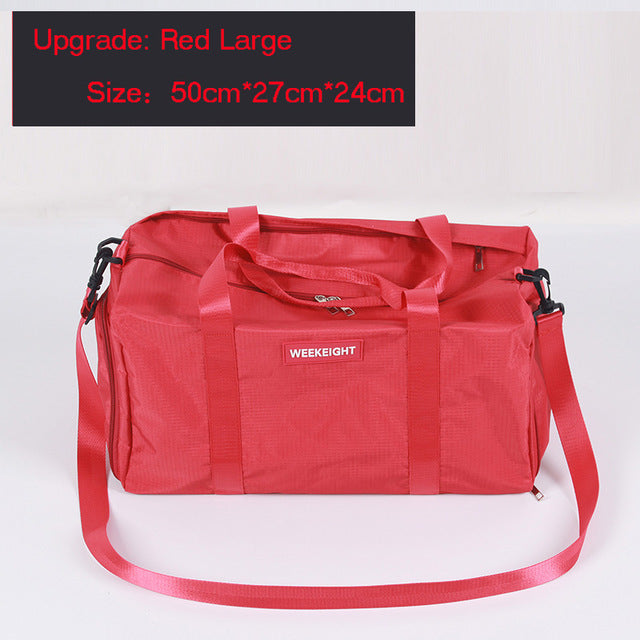 Large Capacity Women's Travel Bag Foldable Men's Trip Duffle Bag Waterproof Oxford Cloth Luggage Handbag Shoulder Crossbody Tote - foodandtravelers