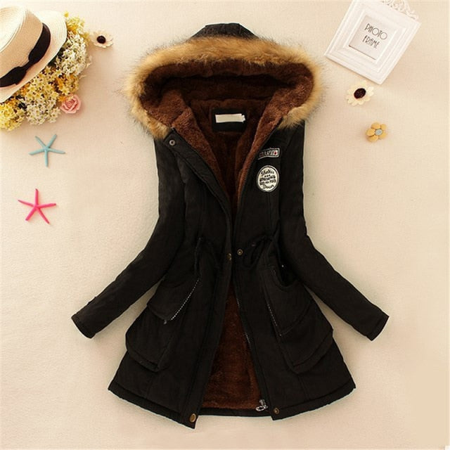 New Long Parkas Women Winter Jacket Coat Hooded Thick Cotton Warm Jacket Womens Outwear Parkas Female Plus Size Fur Winter Coats - foodandtravelers