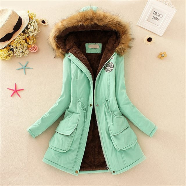 New Long Parkas Women Winter Jacket Coat Hooded Thick Cotton Warm Jacket Womens Outwear Parkas Female Plus Size Fur Winter Coats - foodandtravelers