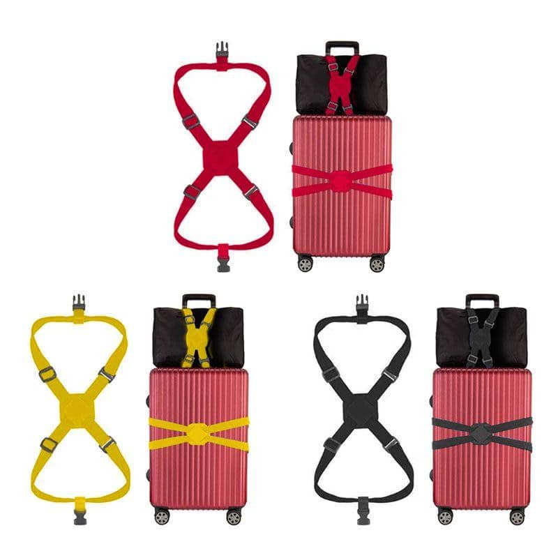 1 Pc Unisex Multifunction Travelling Elastic Luggage Belt Baggage Suitcase Adjustable Straps Tie Down Belt Travel Accessories - foodandtravelers