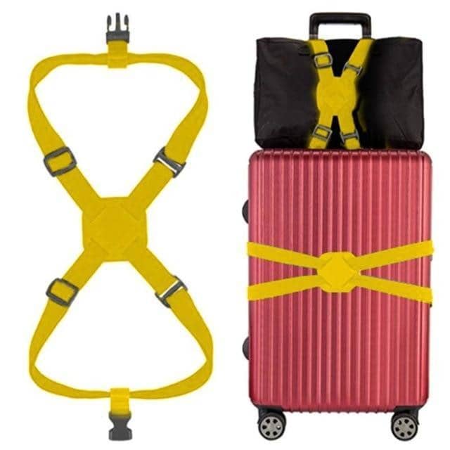 1 Pc Unisex Multifunction Travelling Elastic Luggage Belt Baggage Suitcase Adjustable Straps Tie Down Belt Travel Accessories - foodandtravelers