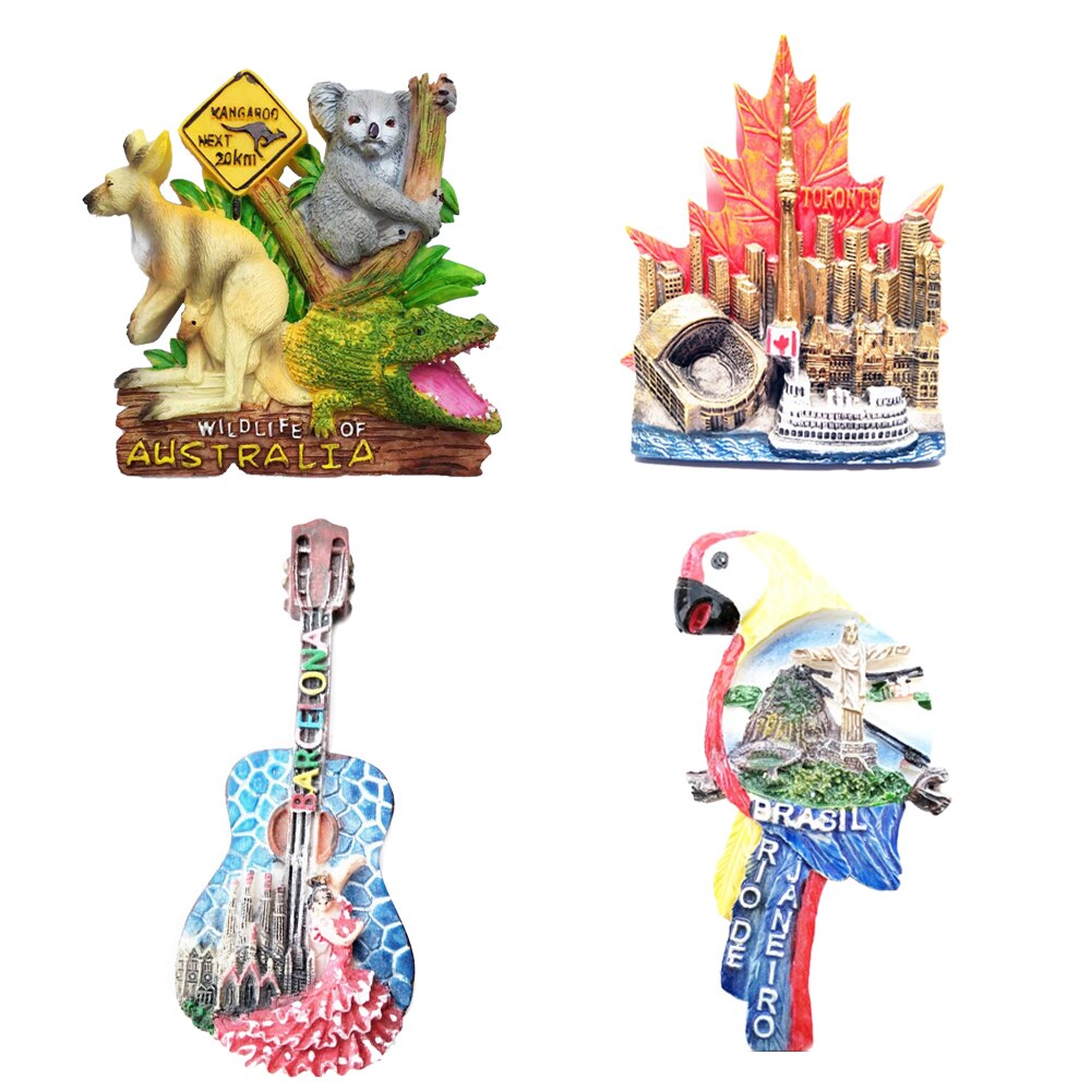 New Creative 3D Animal Fridge Magnet World Travel Souvenir Resin Magnets For Refrigerators Home Decoration Accessories 2019 - foodandtravelers