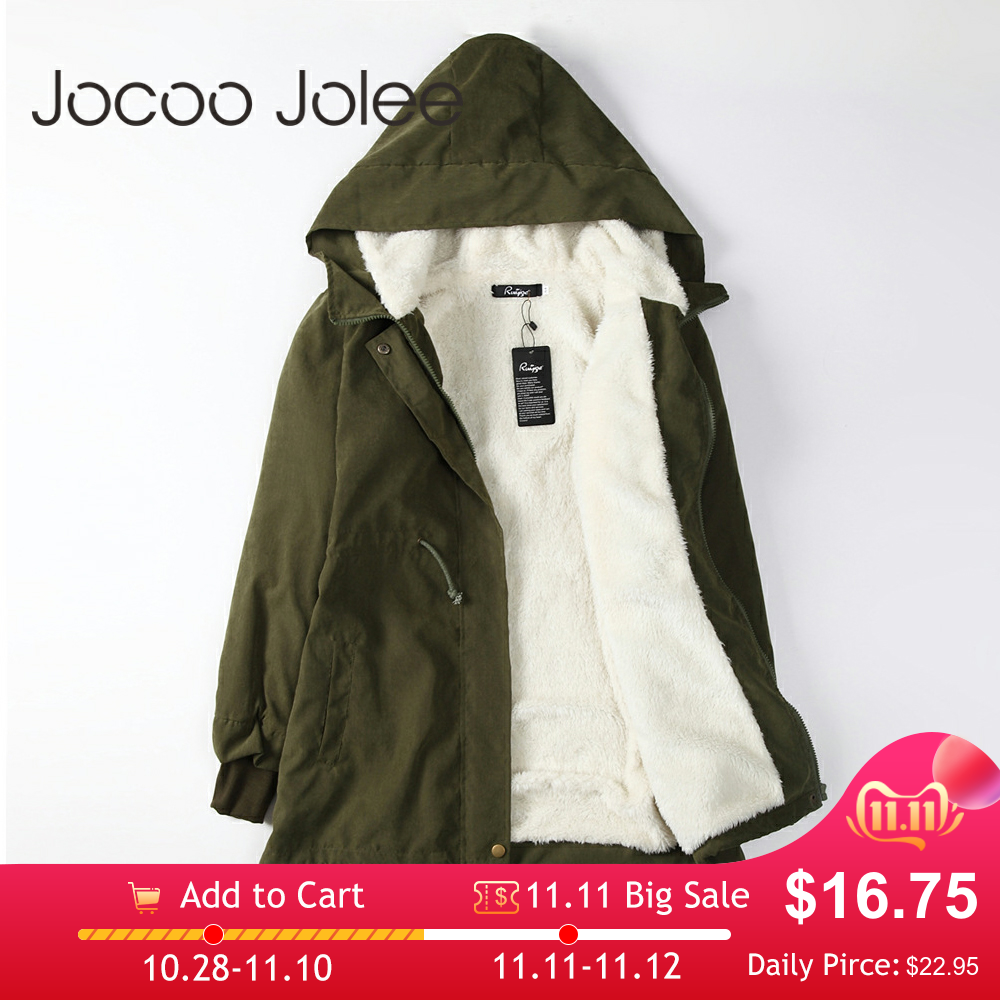 Jocoo Jolee Women Parkas Winter Coats Hooded Thick Cotton Warm Female Jacket Fashion Mid Long Wadded Coat Outwear Plus Size 5XL - foodandtravelers