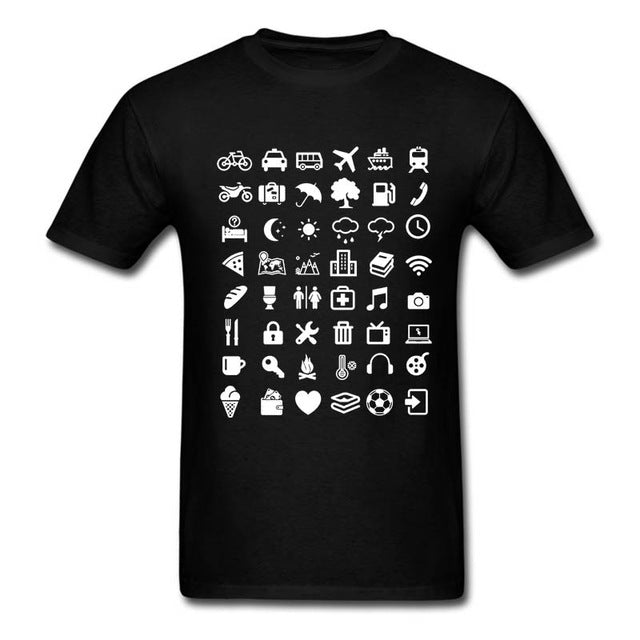 New T Shirts Unisex Funny Tops Tee Shirt For Men Travel Icon T-Shirt Summer Traveller Backpacking Global World Tee Iconspeak - foodandtravelers