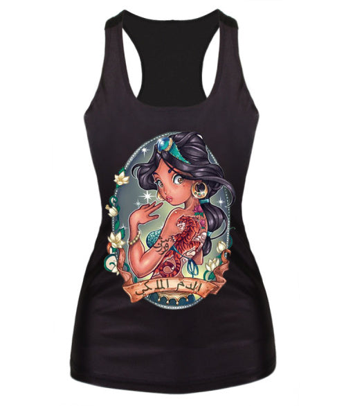 New women summer 3d vests The Little Mermaid vest Ariel Sailor Moon Cartoon print camisole Sexy fashion punk tank tops - foodandtravelers