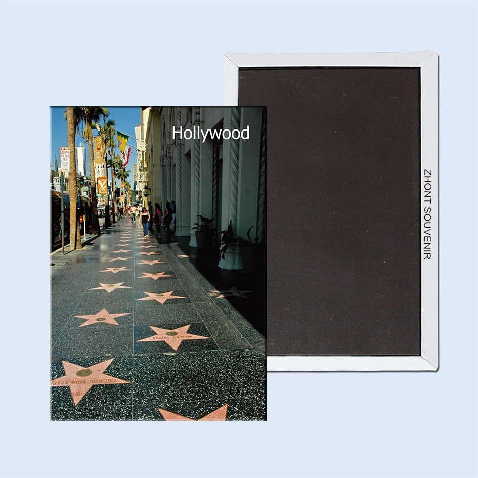 USA Travel Magnets Memorabilia , US California  Avenue of stars of Hollywood Rectangle Metal Fridge Magnet 5433 Tourism Souvenir