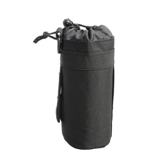 Outdoor Military Molle Pouch Camping Water Bottle Bag Open Top Survival Kettle Holder 600D Polyester Waterproof Travel Kits - foodandtravelers