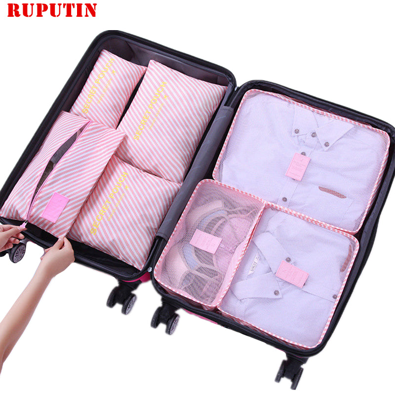 RUPUTIN 7Pcs/set Trip Luggage Organizer Clothes Finishing Kit Storage Bag Cosmetic toiletrie Storage Bag Home Travel Accessories