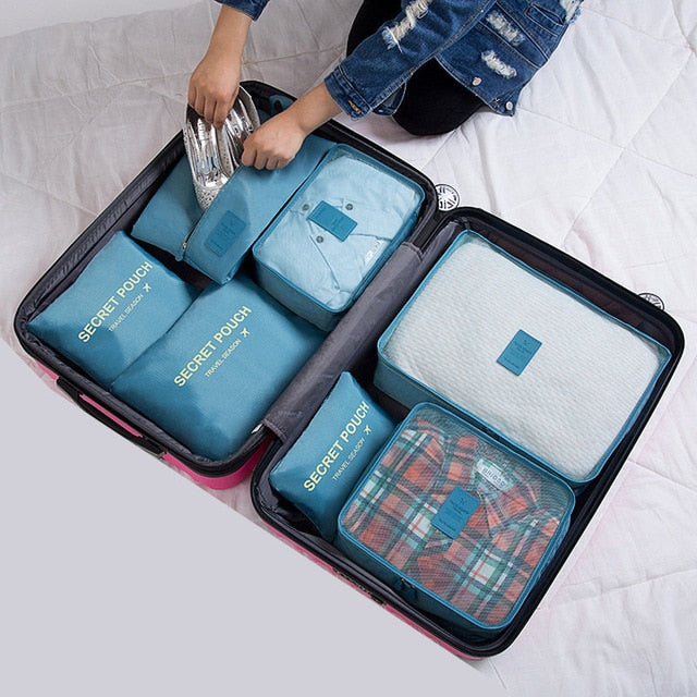 RUPUTIN 7Pcs/set Trip Luggage Organizer Clothes Finishing Kit Storage Bag Cosmetic toiletrie Storage Bag Home Travel Accessories