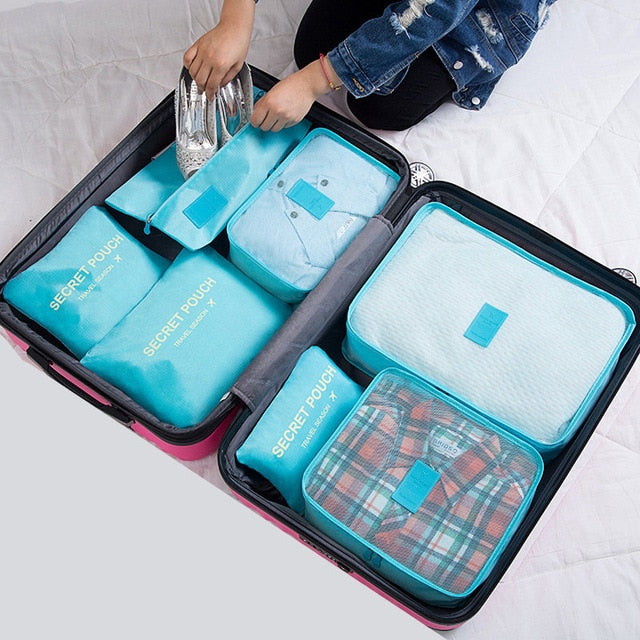 RUPUTIN 7Pcs/set Trip Luggage Organizer Clothes Finishing Kit Storage Bag Cosmetic toiletrie Storage Bag Home Travel Accessories