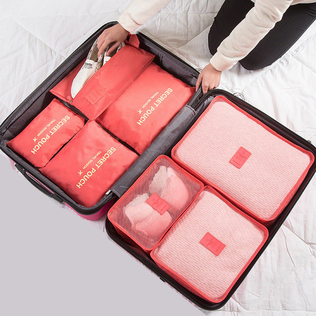 RUPUTIN 7Pcs/set Trip Luggage Organizer Clothes Finishing Kit Storage Bag Cosmetic toiletrie Storage Bag Home Travel Accessories