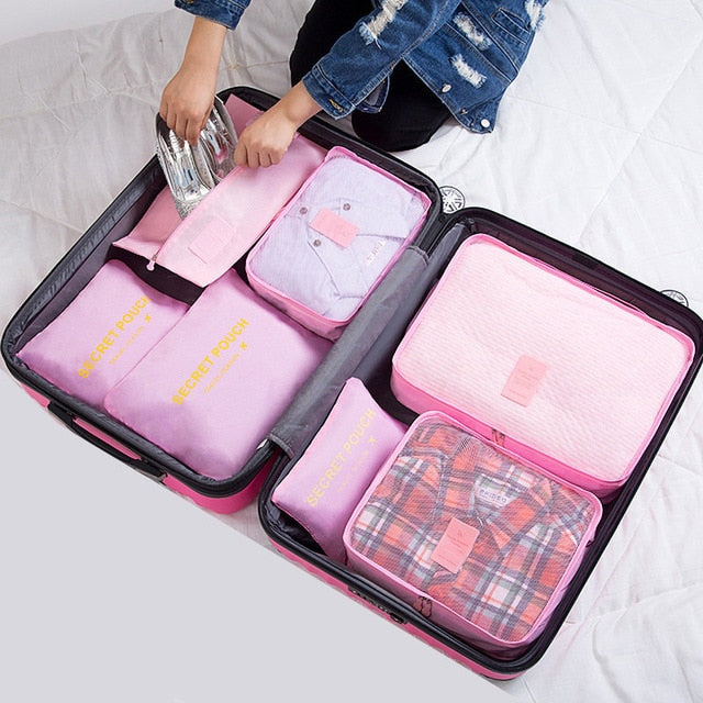 RUPUTIN 7Pcs/set Trip Luggage Organizer Clothes Finishing Kit Storage Bag Cosmetic toiletrie Storage Bag Home Travel Accessories