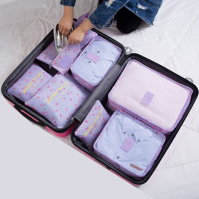 RUPUTIN 7Pcs/set Trip Luggage Organizer Clothes Finishing Kit Storage Bag Cosmetic toiletrie Storage Bag Home Travel Accessories