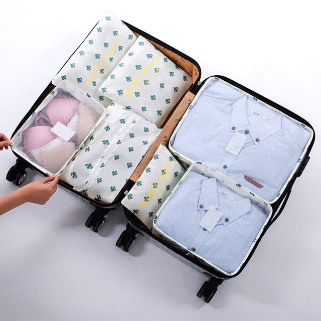 RUPUTIN 7Pcs/set Trip Luggage Organizer Clothes Finishing Kit Storage Bag Cosmetic toiletrie Storage Bag Home Travel Accessories