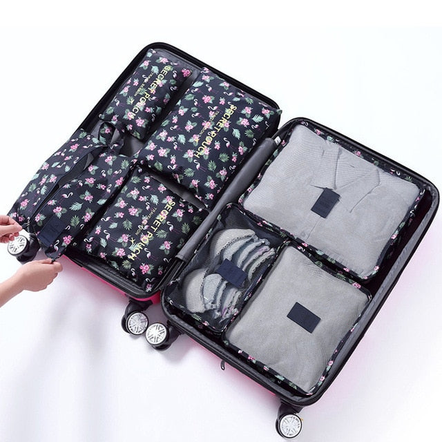 RUPUTIN 7Pcs/set Trip Luggage Organizer Clothes Finishing Kit Storage Bag Cosmetic toiletrie Storage Bag Home Travel Accessories