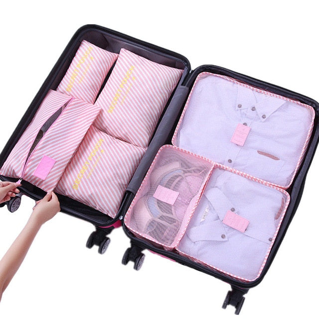 RUPUTIN 7Pcs/set Trip Luggage Organizer Clothes Finishing Kit Storage Bag Cosmetic toiletrie Storage Bag Home Travel Accessories