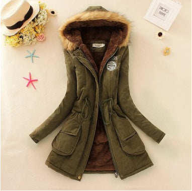 Echoine Faux Fur Coats Women Long Sleeve Hooded Neck Zipper Button Plus Size Casual Female Outwear Warm Down Jacket Thick Parkas - foodandtravelers