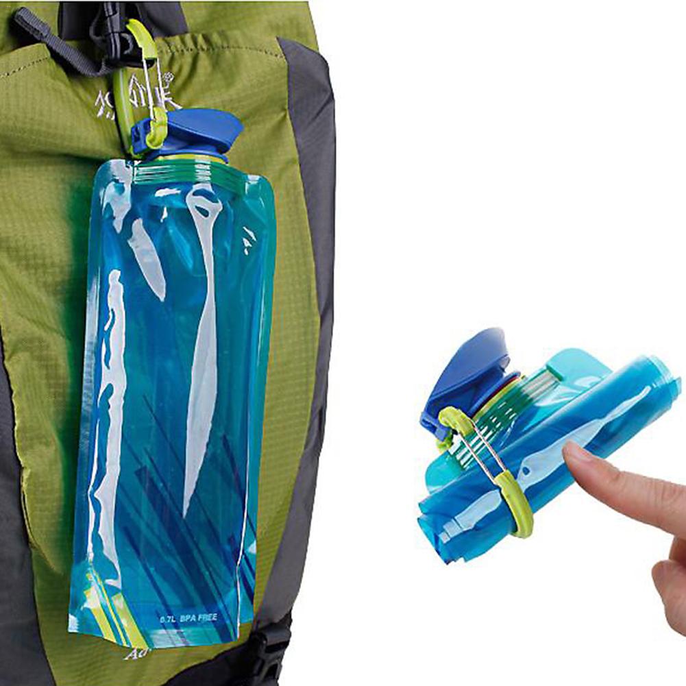 Foldable Drinking Water Bottle Bag Pouch Outdoor Hiking Camping PE Water Bag Soft Flask Squeeze for Running Cycling Water Bags - foodandtravelers