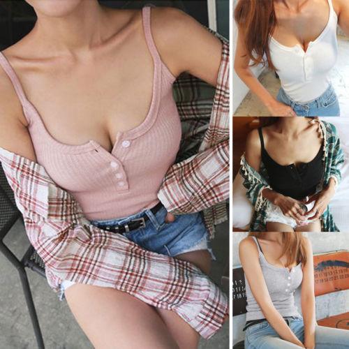 Women Fashion Sexy Summer Vest Knitting Top Ladies Sleeveless Blouse Casual Tank Tops Clothing