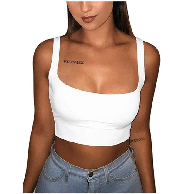 Women Tank Vest Crop Top T-Shirt Summer Beach Sexy Clubwear Sleeveless Sports Top