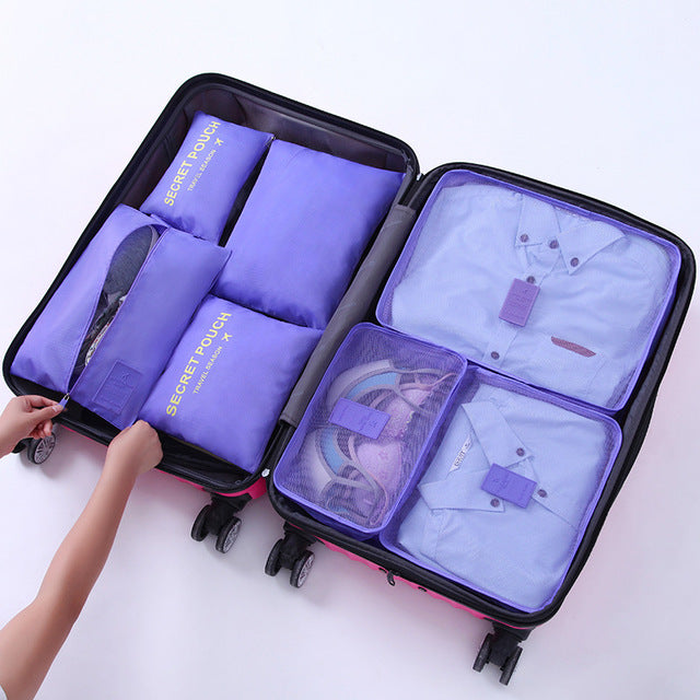 RUPUTIN 7Pcs/set Trip Luggage Organizer Clothes Finishing Kit Storage Bag Cosmetic toiletrie Storage Bag Home Travel Accessories