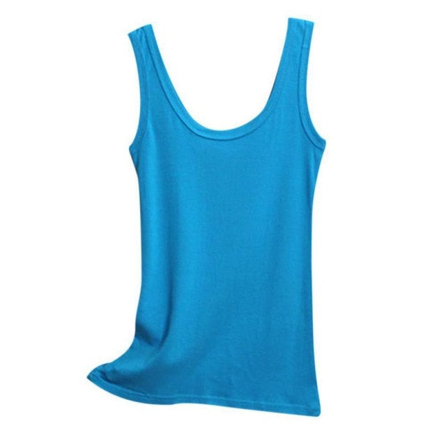 2019 Spring Summer Tank Tops Women Sleeveless Round Neck Loose T Shirt Ladies Vest Singlets Camisole Cotton Ladies Thin Vest - foodandtravelers