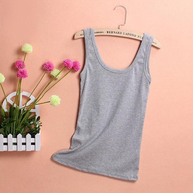 2019 Spring Summer Tank Tops Women Sleeveless Round Neck Loose T Shirt Ladies Vest Singlets Camisole Cotton Ladies Thin Vest - foodandtravelers