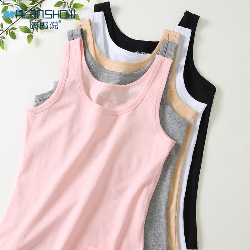 3PC/lot Summer Tank Tops Women Sleeveless Round Neck Loose T Shirt Ladies Vest Singlets Camisole Cotton Slim Ladies Thin Vest - foodandtravelers