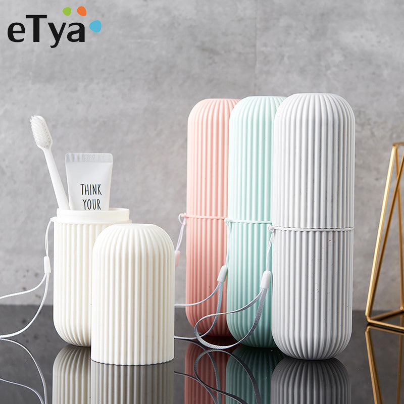 eTya Simple Fashion Travel Toothbrush Cover Protection Box Wash Makeup Bag Women Men Toiletries Storage Pouch Waterproof Case - foodandtravelers