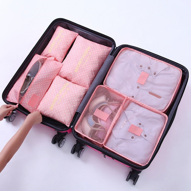 RUPUTIN 7Pcs/set Trip Luggage Organizer Clothes Finishing Kit Storage Bag Cosmetic toiletrie Storage Bag Home Travel Accessories